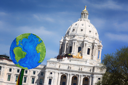 Earth sign at the Capitol, Minnesota March for Science, St Paul