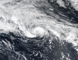 Satellite image of 2017's Hurricane Arlene