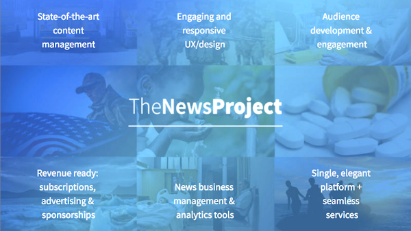 The News Project's product header